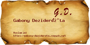 Gabony Dezideráta névjegykártya